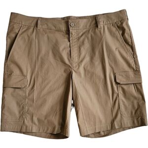 Columbia Mens Cargo Rapid River Shorts 42" Brown 10" inseam Straight Fit NWOT